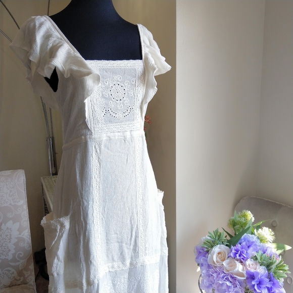 🔥HP🔥NWT SPELL FOLKTOWN BOHO MAXI DRESS M - Picture 3 of 16